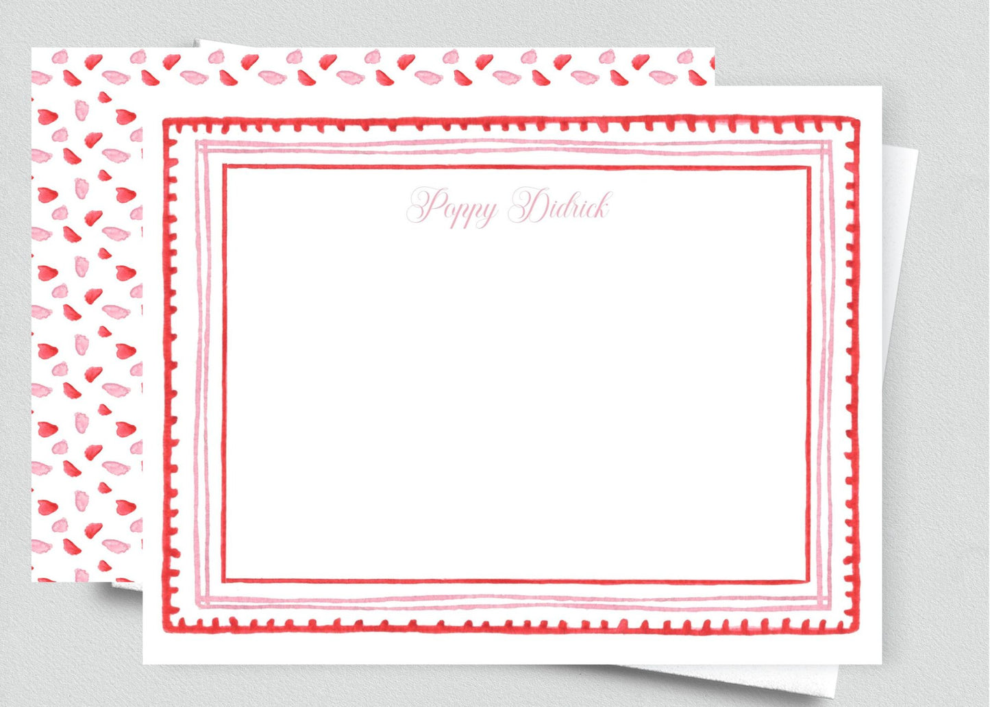 Pink and Red Watercolor Stationery