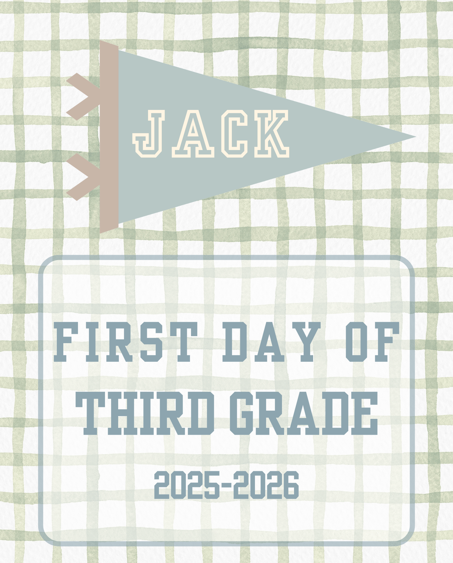 Back To School Handheld Sign, Varsity Pennant