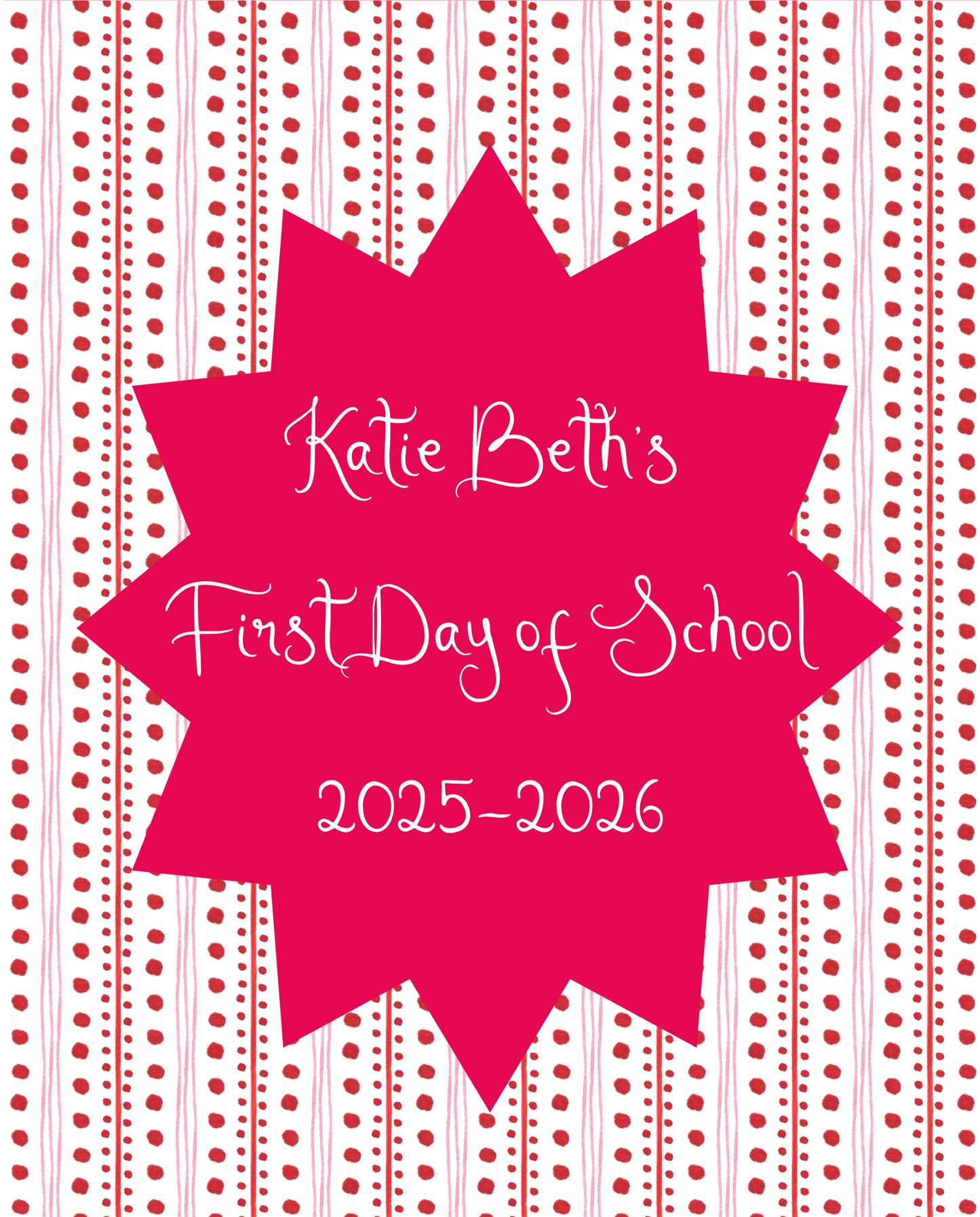 Back To School Handheld Sign, Starburst, 8x10