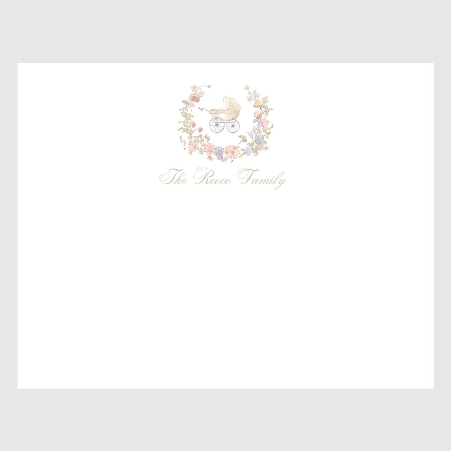 Pram Crest Baby Stationery