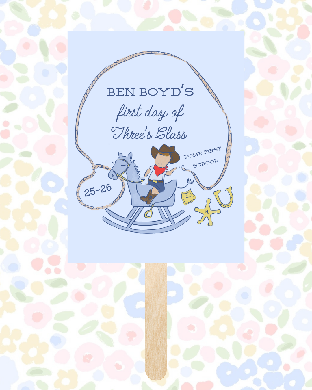 Back To School Handheld Sign, Yippee Ki Yay First Day