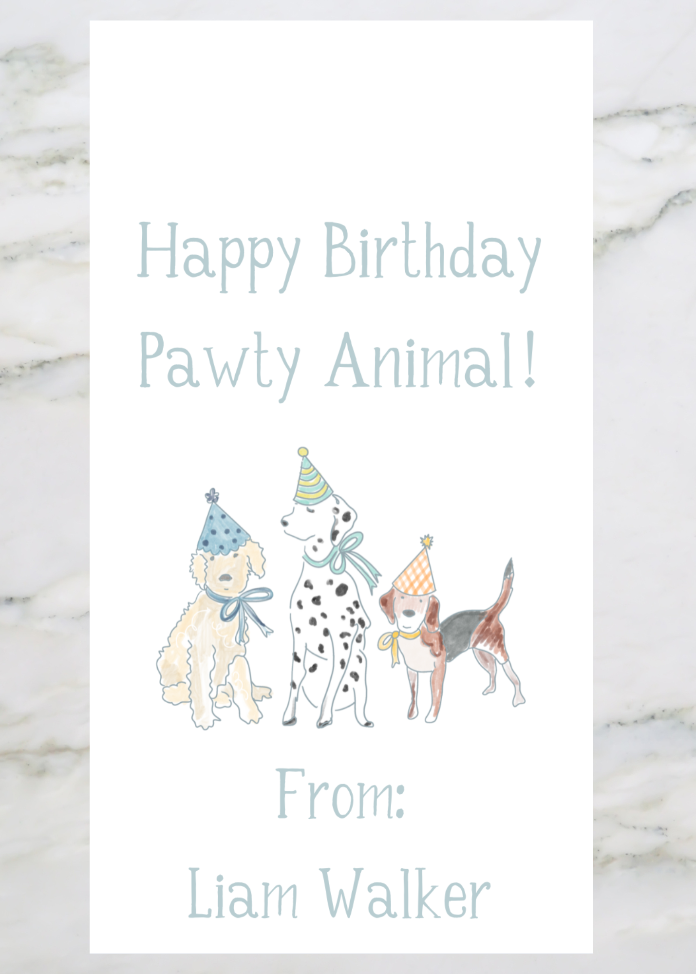 Pawty Animal Birthday Gift Tags