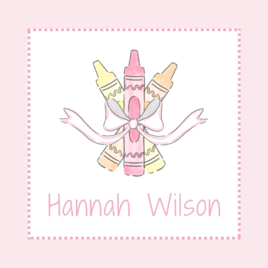 Back to School Bag Tag, Cute Crayons