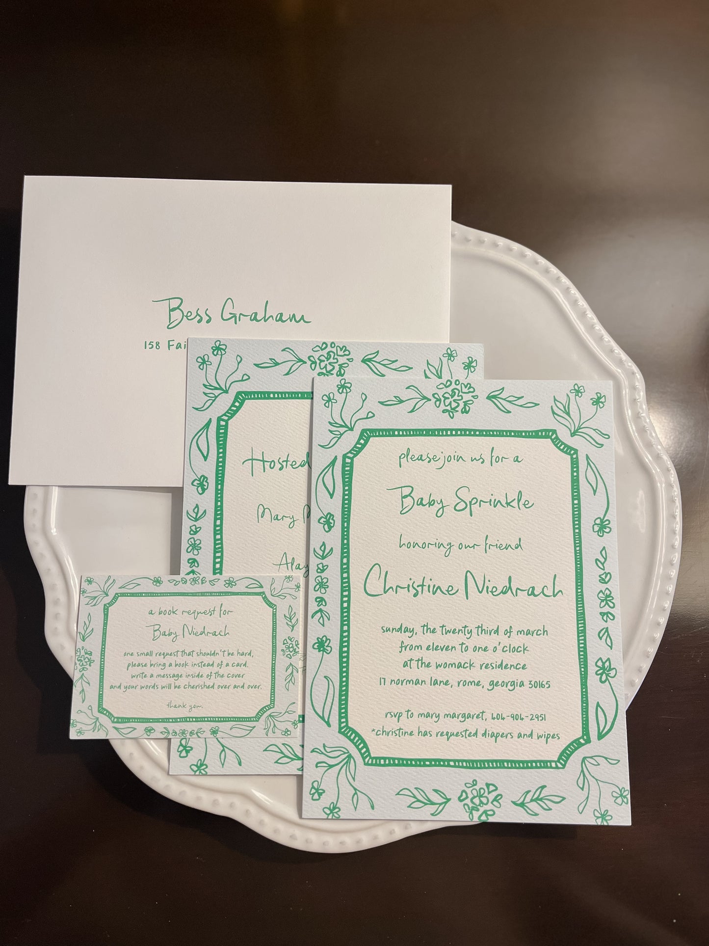 Green and Blue Shower Invitation