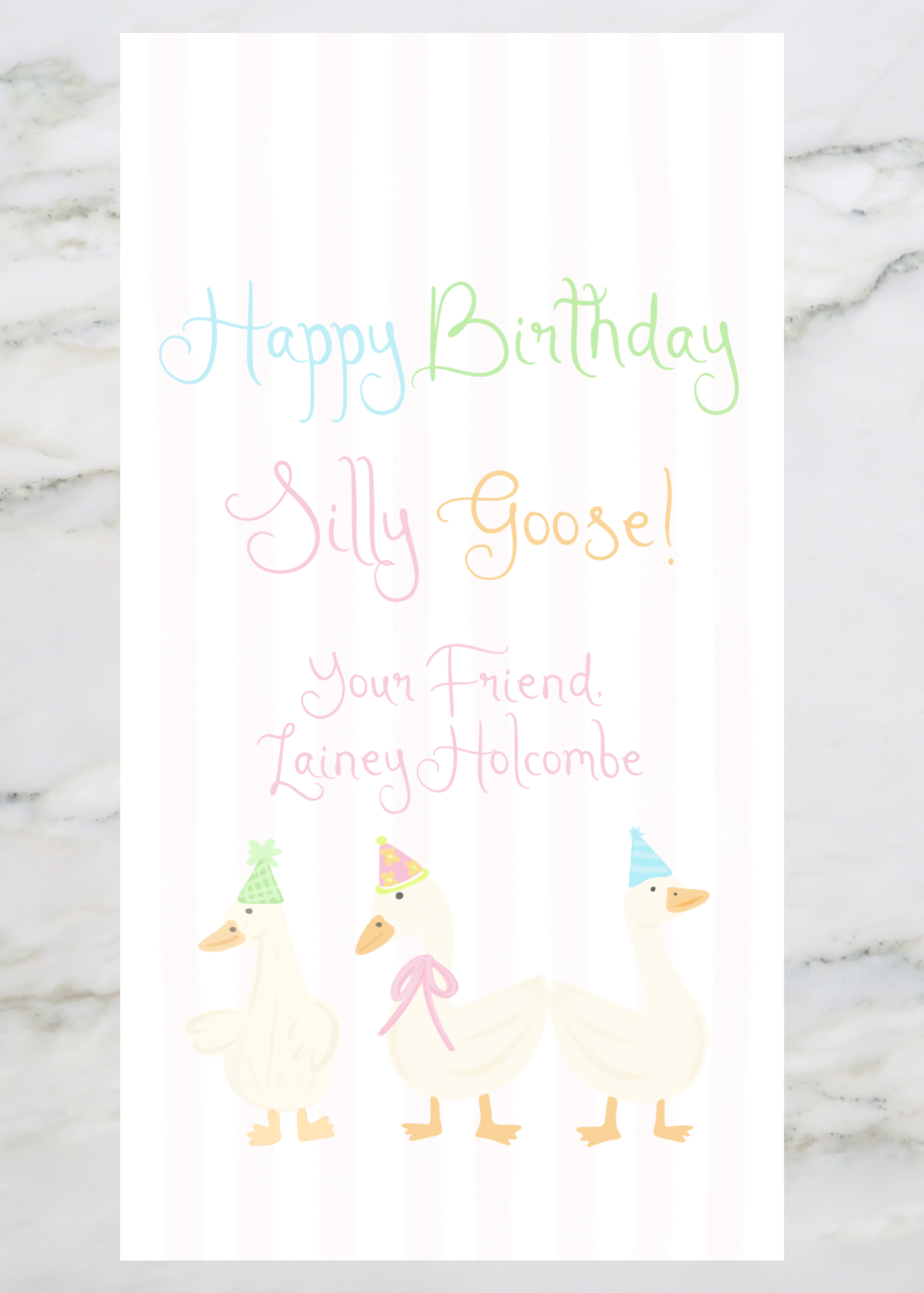 Silly Goose Birthday Gift Tags