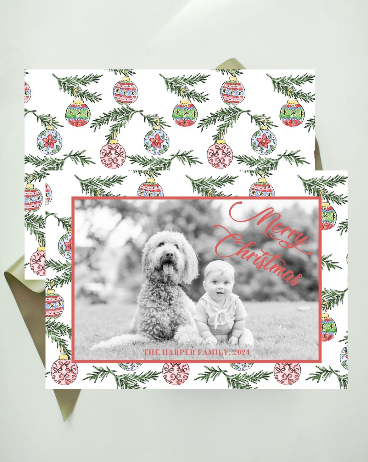 Deck the Halls Ornaments Photo Card