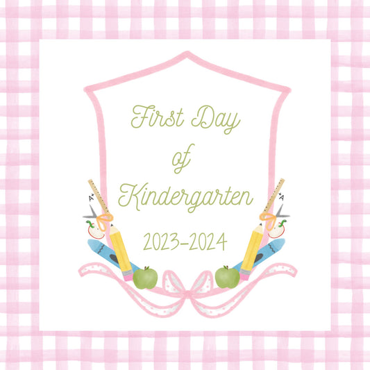 Back To School Handheld Sign, School Crest, 8x8