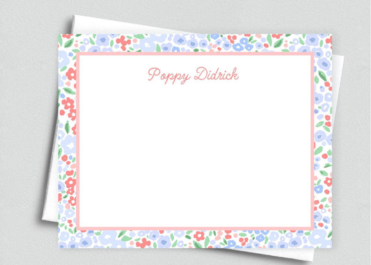Blue Blooms Stationery