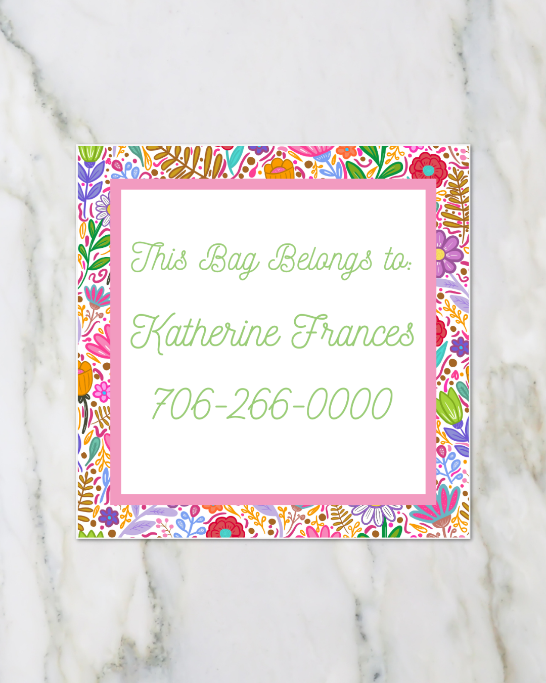 Back to School Bag Tag