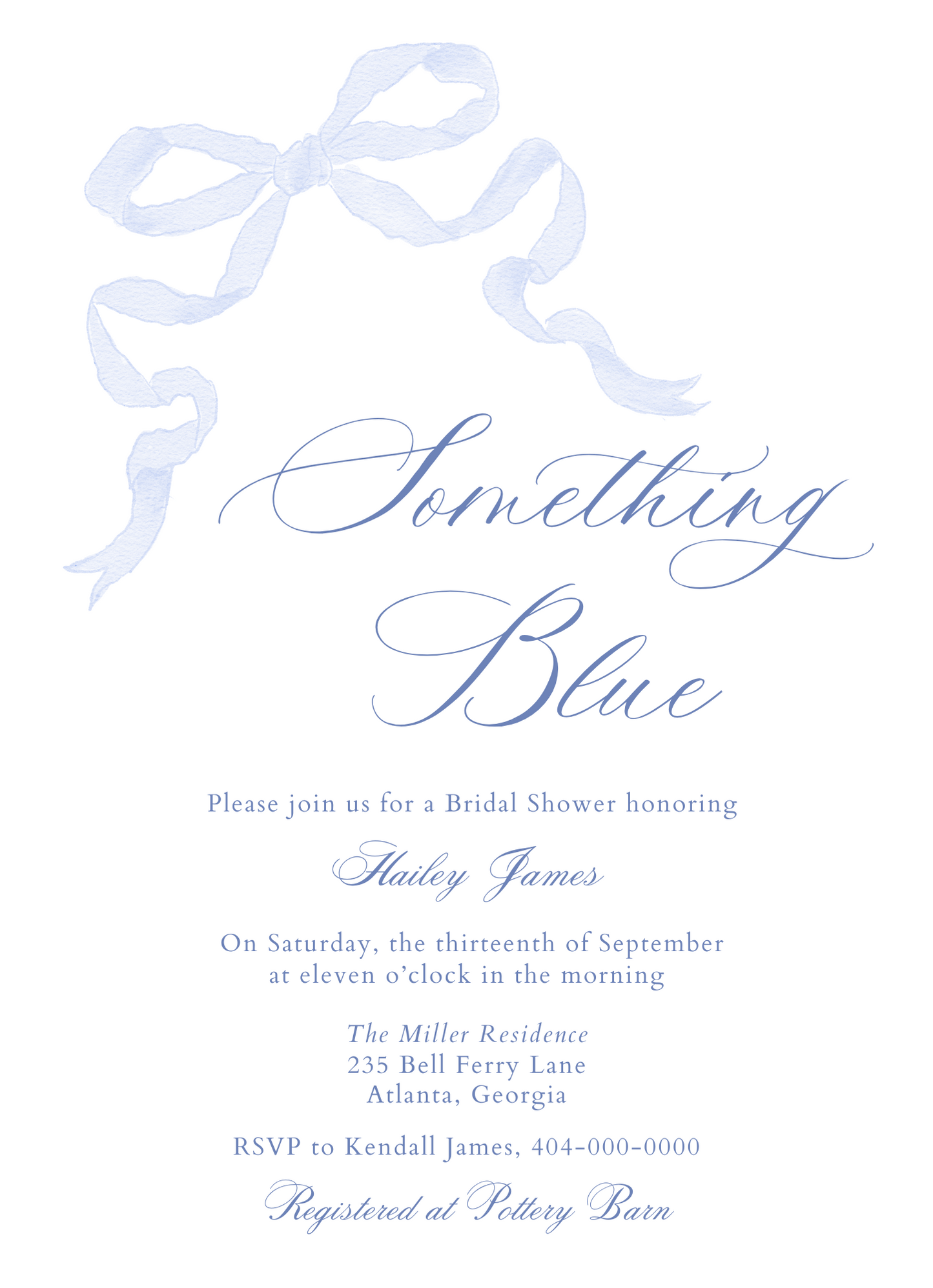 Something Blue Shower Invitation