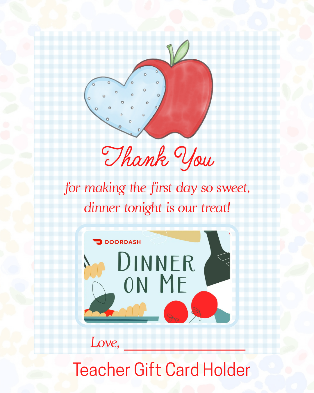 Teacher Gift Card Holder