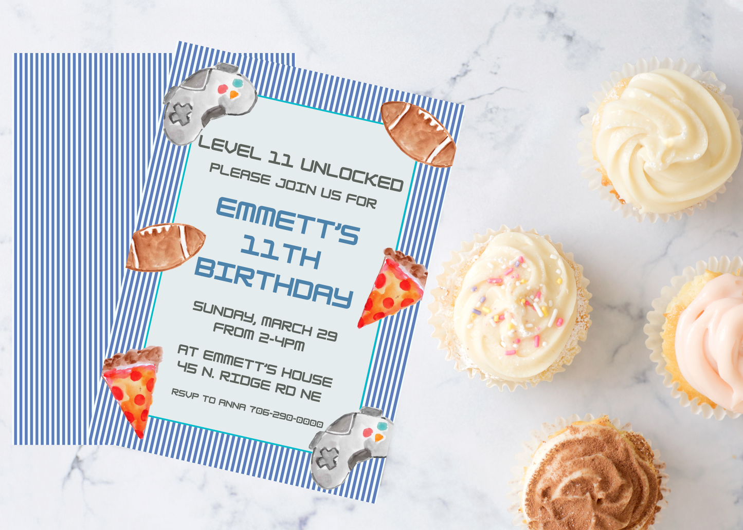 Boys Game Party/Sleepover Invitation