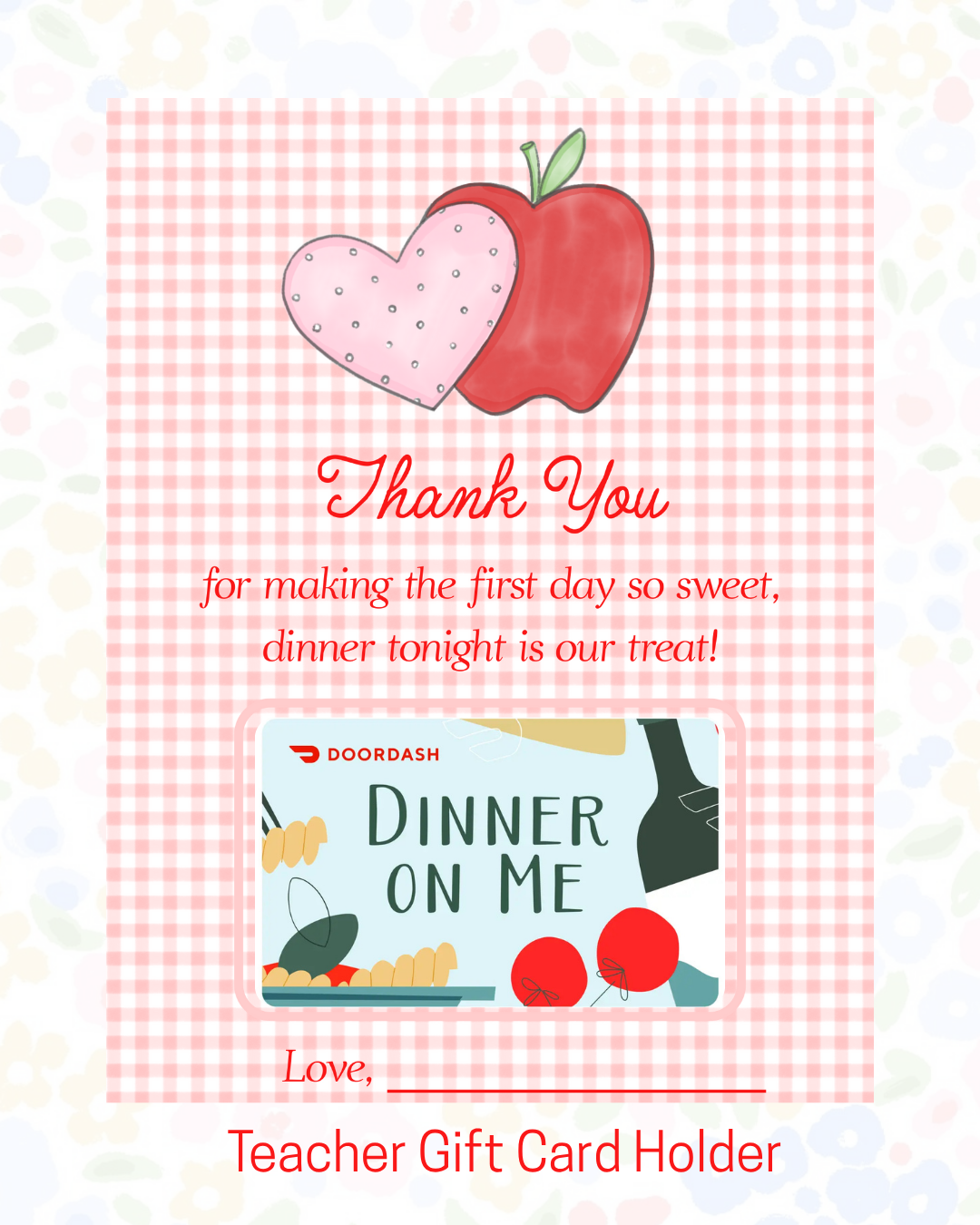 Teacher Gift Card Holder