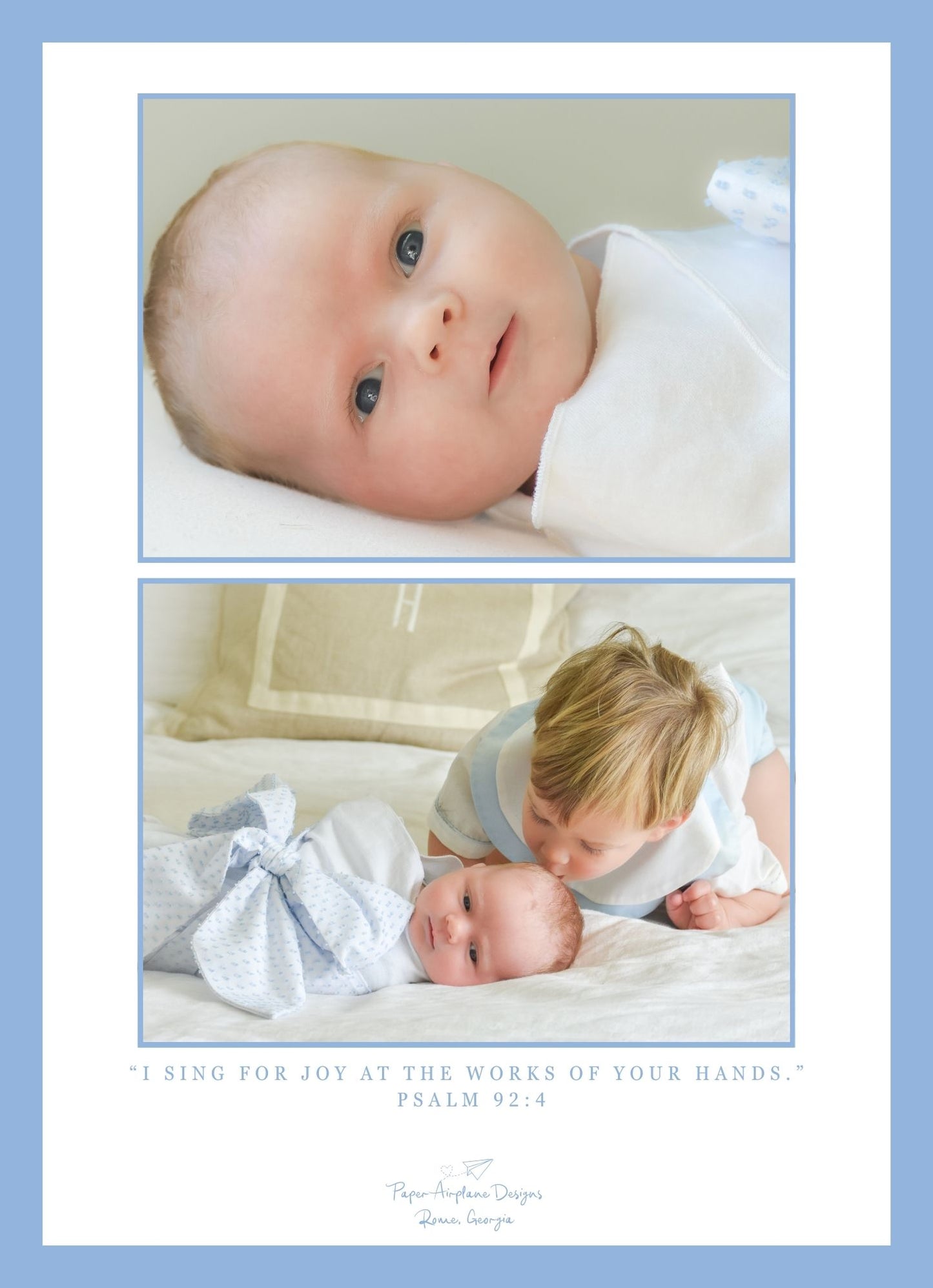 Simple Cross Birth Announcement