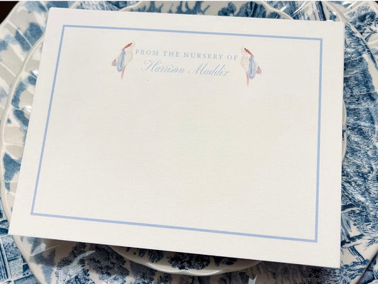 Classic Sea Island Stork Stationery, Blue