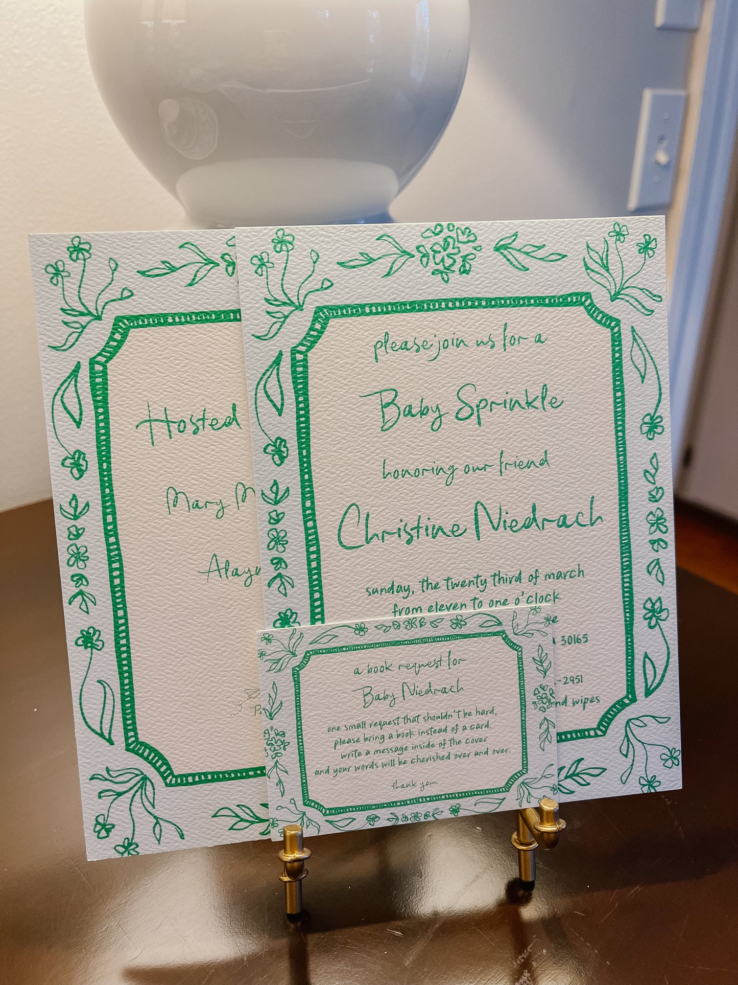 Green and Blue Shower Invitation