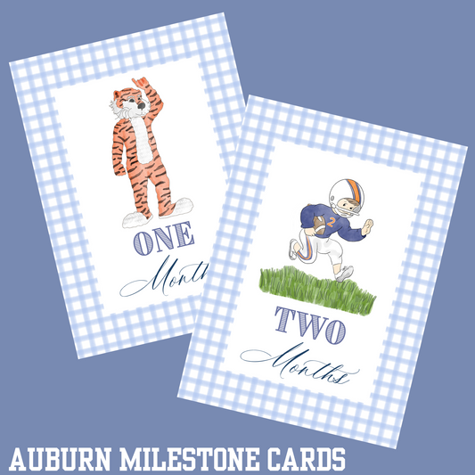 Auburn Themed Milestone Cards