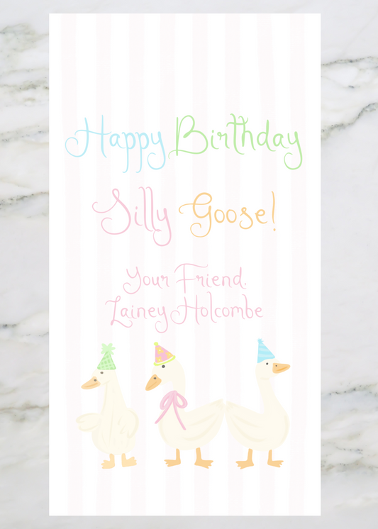 Silly Goose Birthday Gift Tags