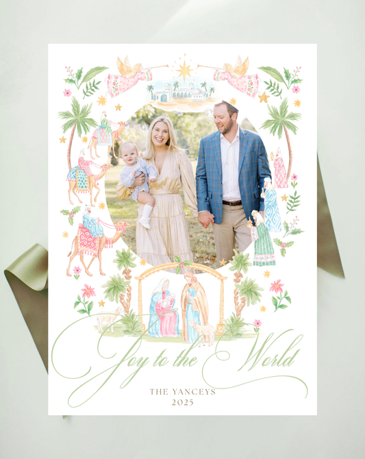 Nativity Pastel Holiday Card