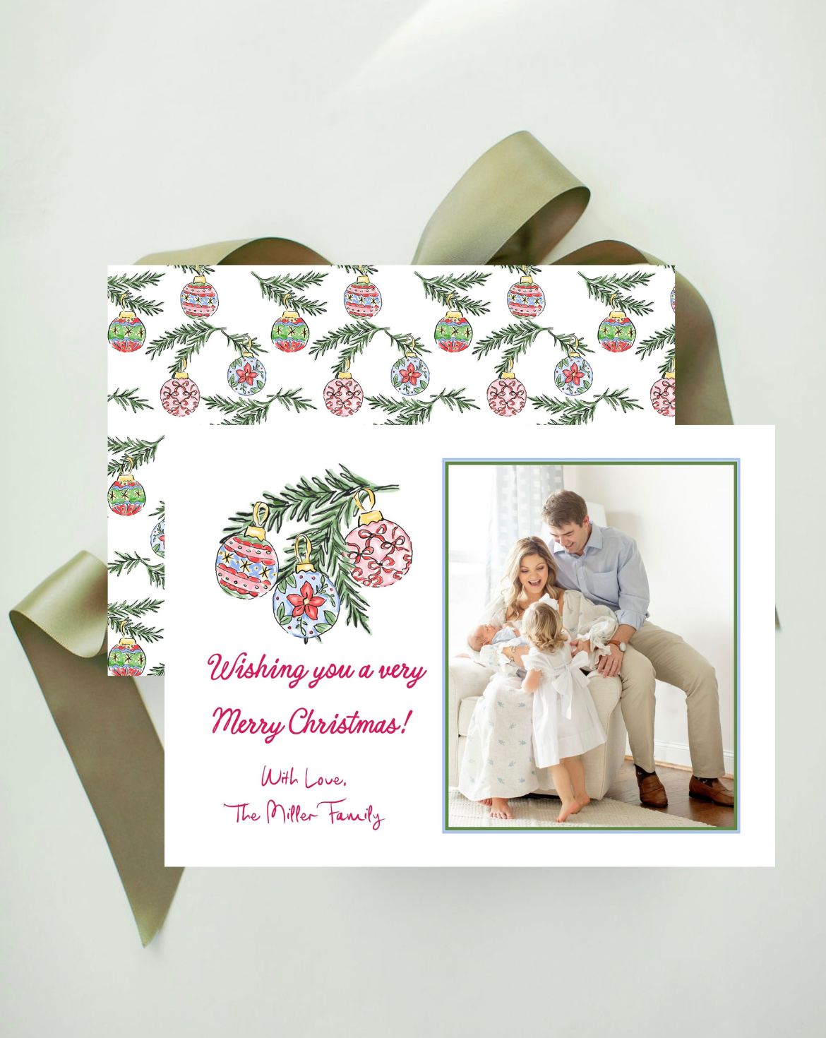 Deck the Halls Ornaments Holiday Card