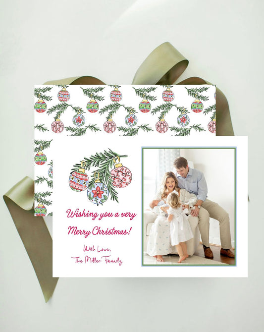 Deck the Halls Ornaments Holiday Card