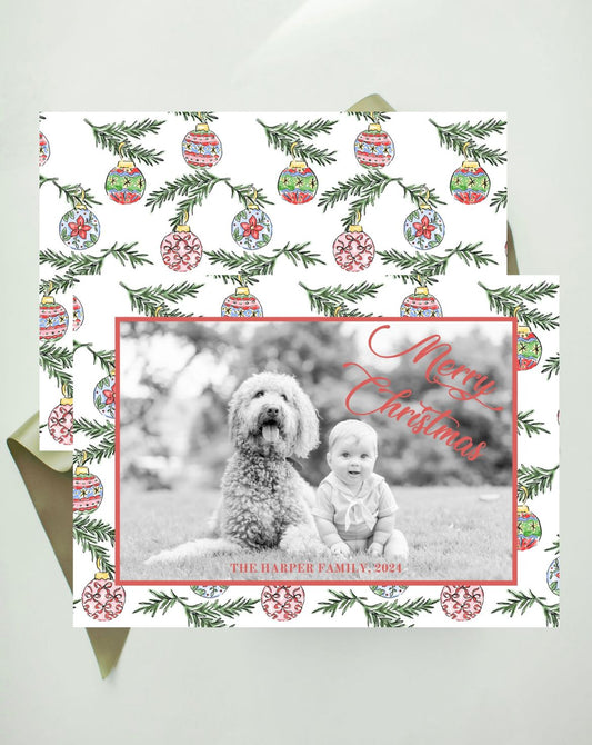 Deck the Halls Ornaments Photo Card