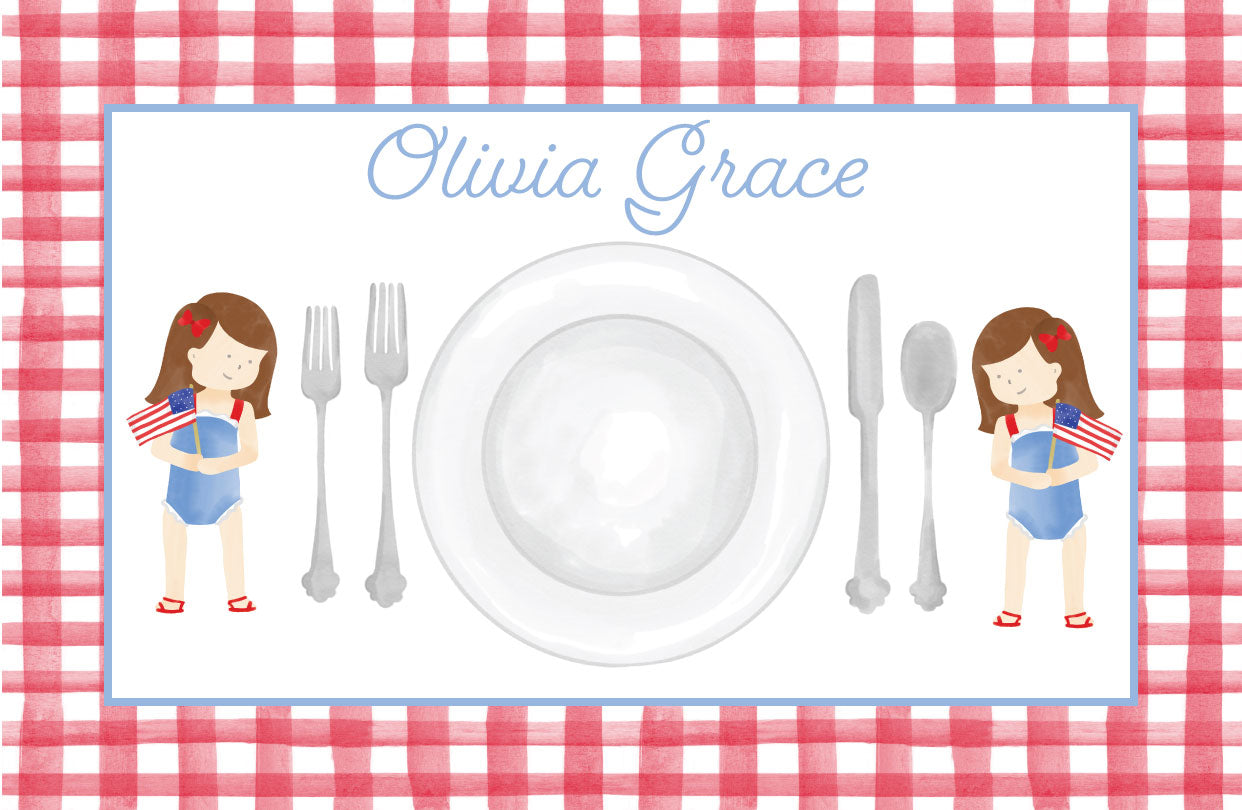 Summer Girls Patriotic Placemat
