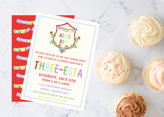 Three-Esta Birthday Invitation